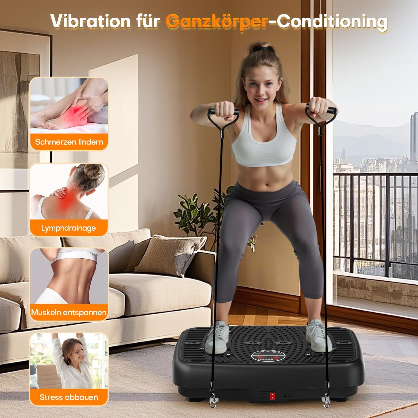 Thumbnail 5 de MOSUNY Vibrationsplatte 450 LBS für Home Fitness