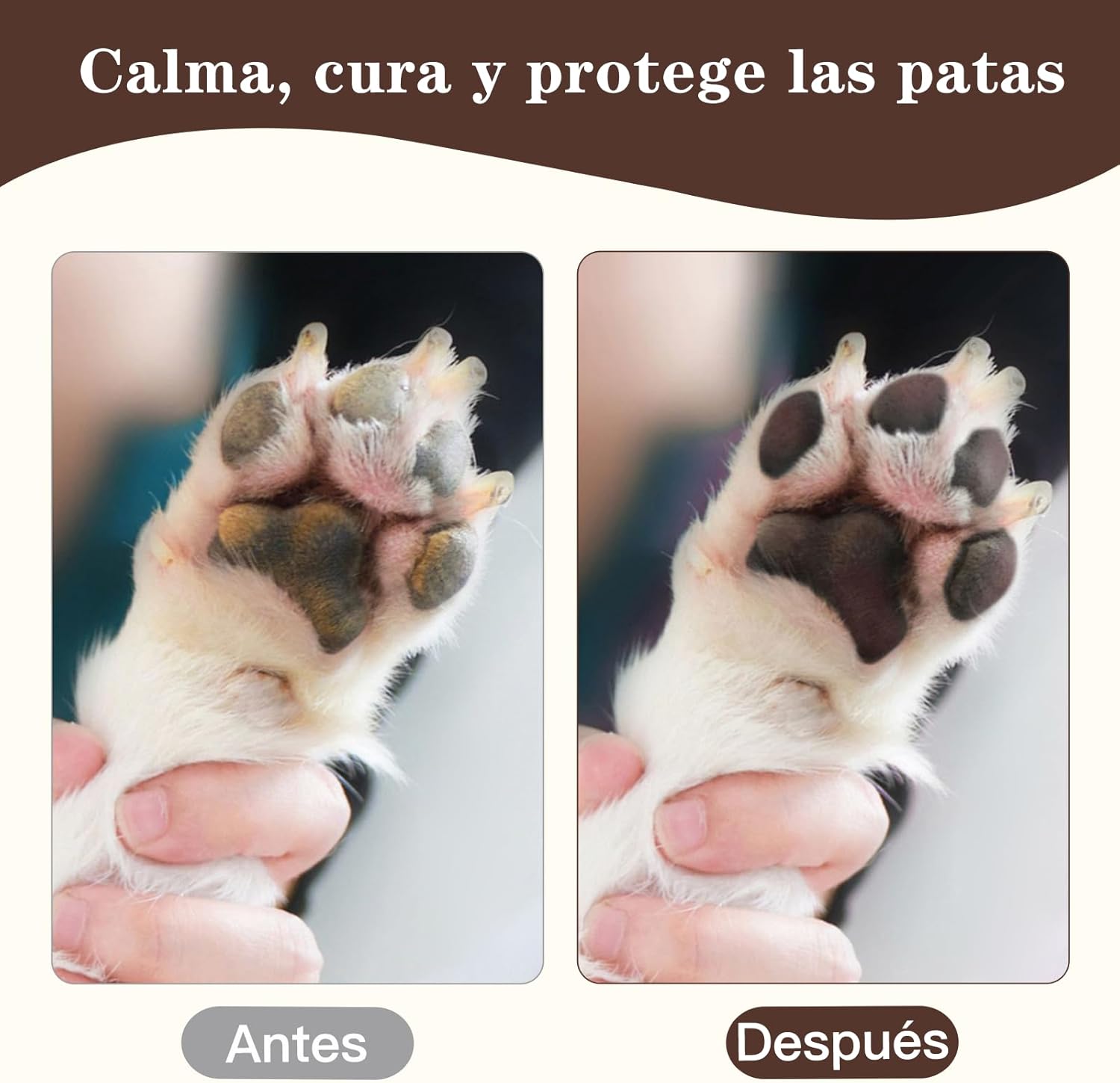 Detalle de Tinioey Crema Almohadillas para Perros (68g) – Natural y Segura, Protector de Patas, Nariz y Codos