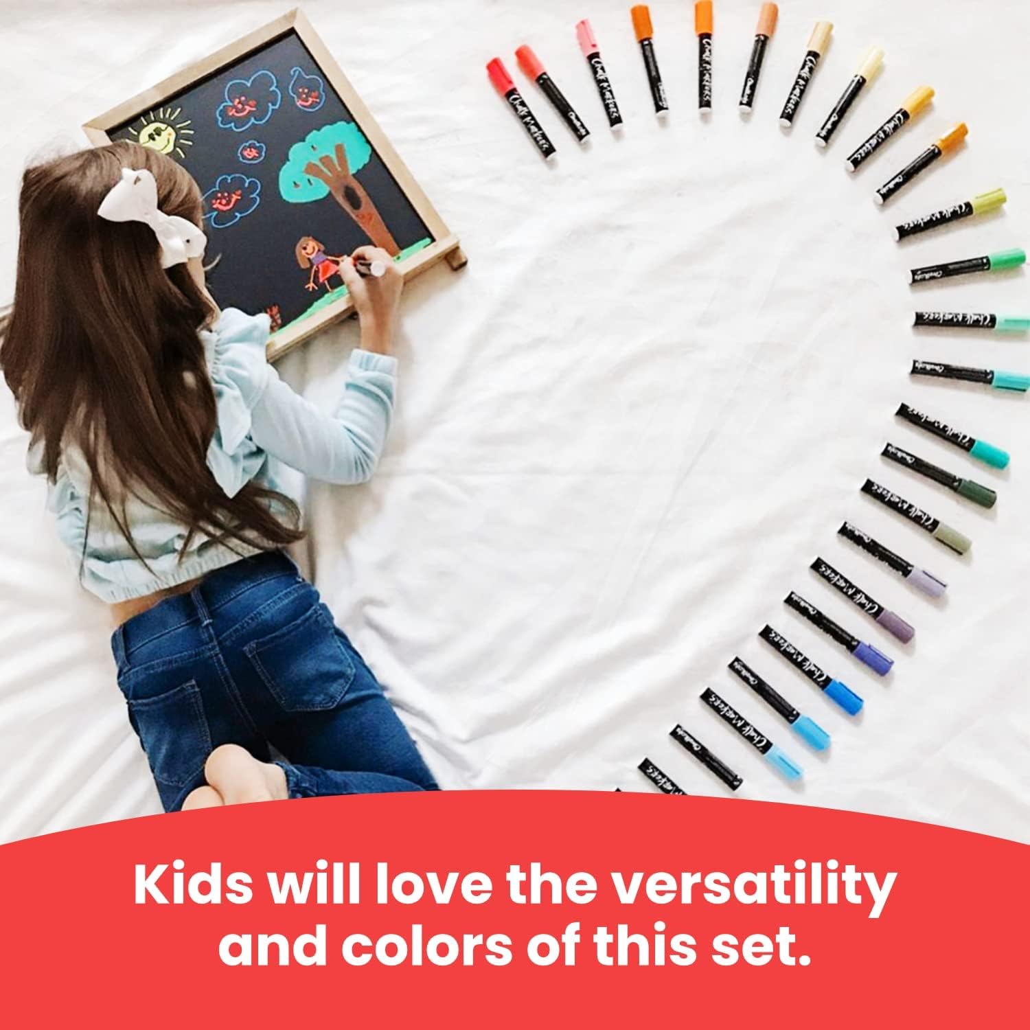 Thumbnail 3 de Chalkola Liquid Chalk Pens (Pack of 40) – Neon, Pastel & Metallic Wipeable Markers with 6mm Reversible Tip