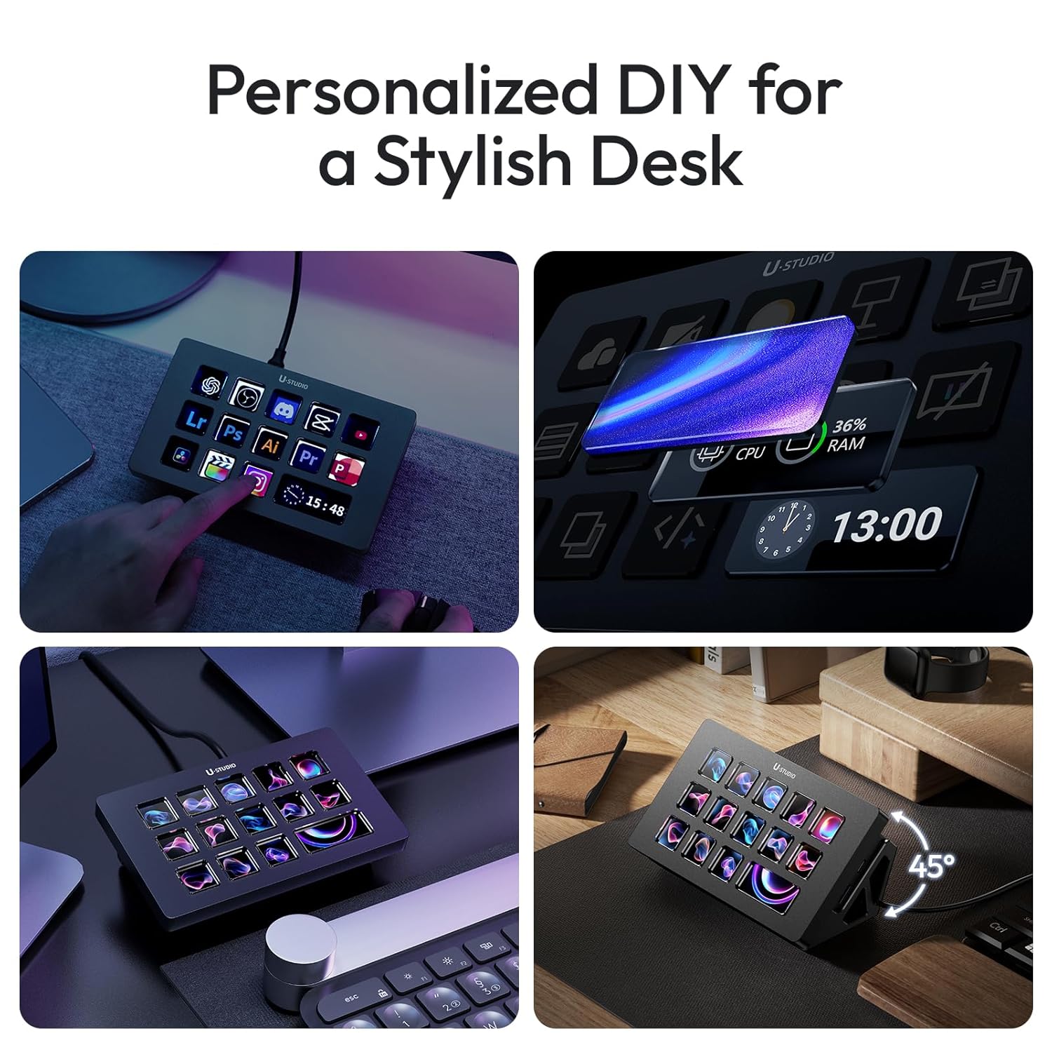 Thumbnail 5 de ULANZI D200H Stream Controller & USB-C Docking Station (14-Key LCD Macro Keyboard)
