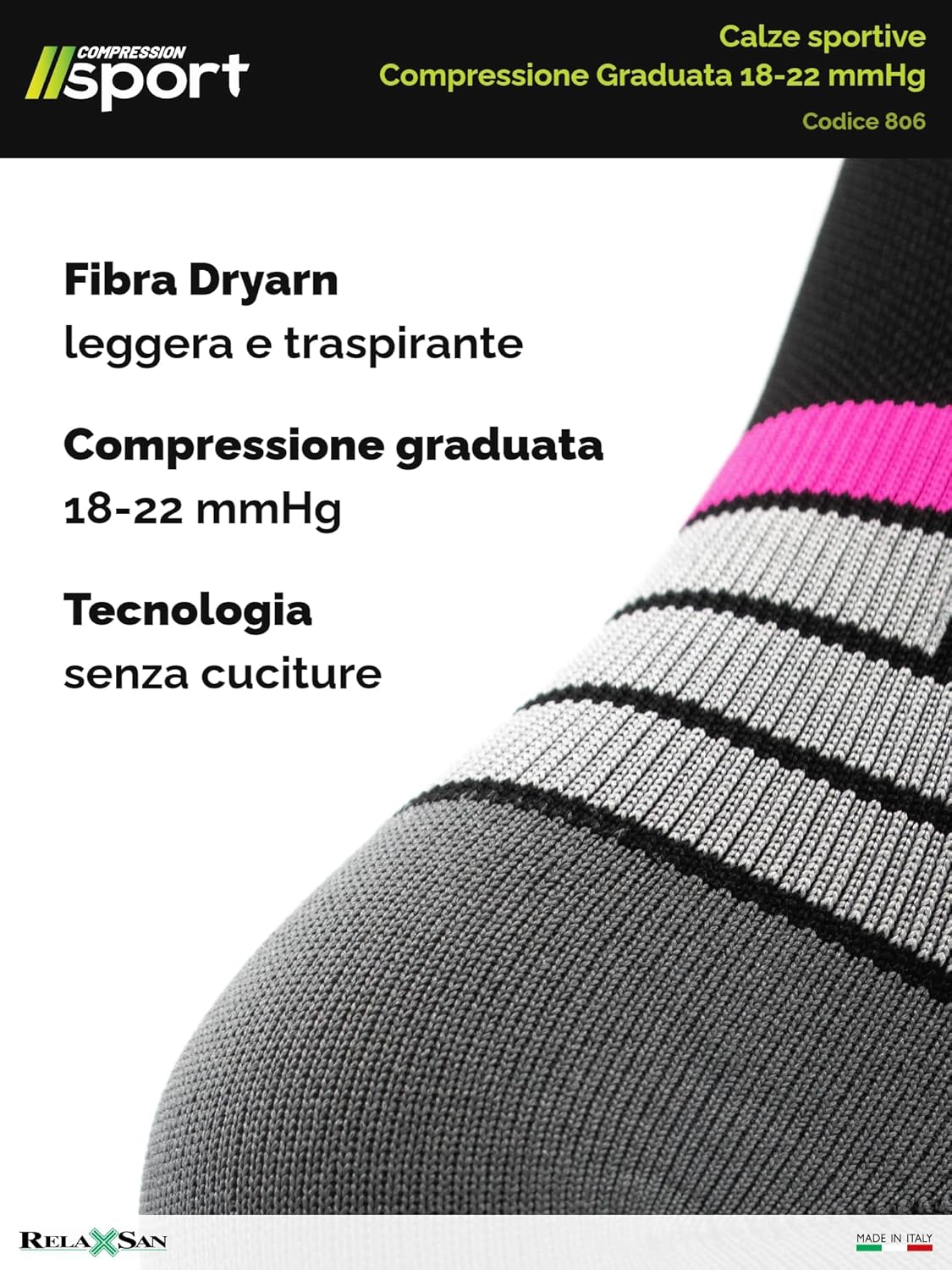 Thumbnail 2 de Relaxsan calze sportive a compressione graduata 18-22 mmHg (uomo e donna) modello 806