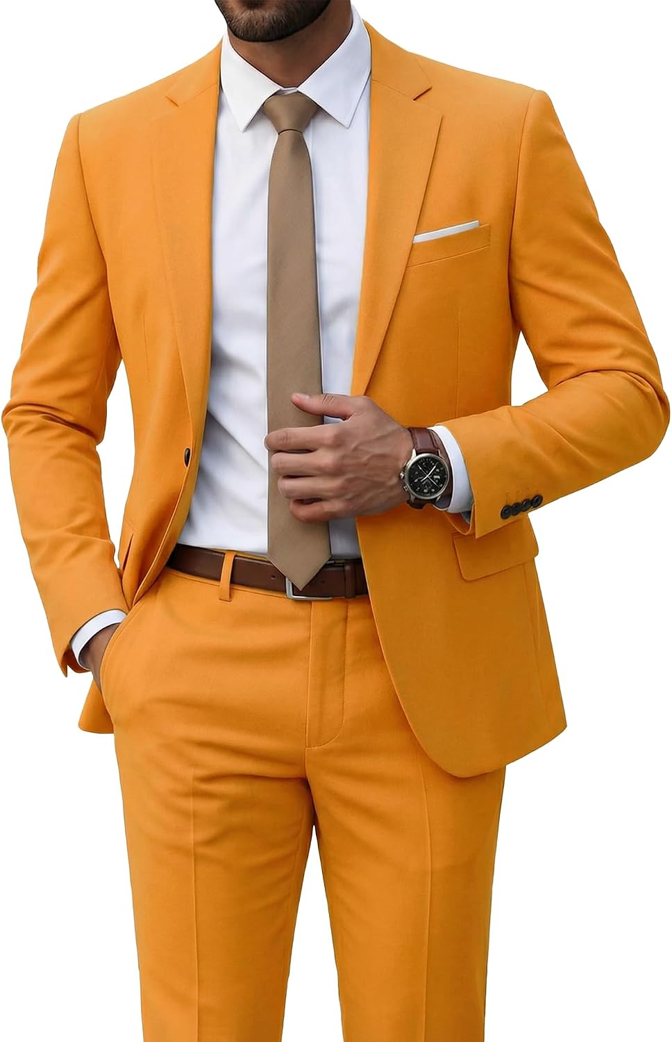 Thumbnail 6 de YND Men's 2 Piece Suit with Tie Slim Fit Jacket & Pants 👔