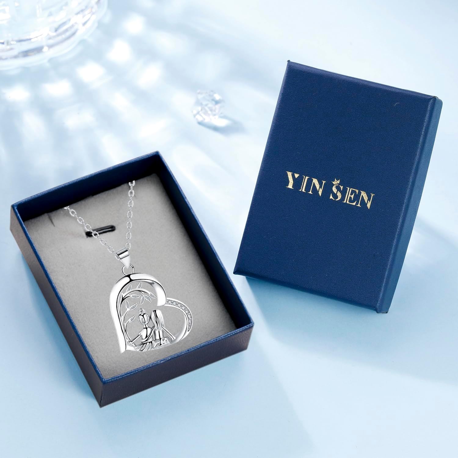Thumbnail 6 de Yinsen Collier Mère Argent Sterling 925 – Collier Mère et Fille, Pendentif Cœur