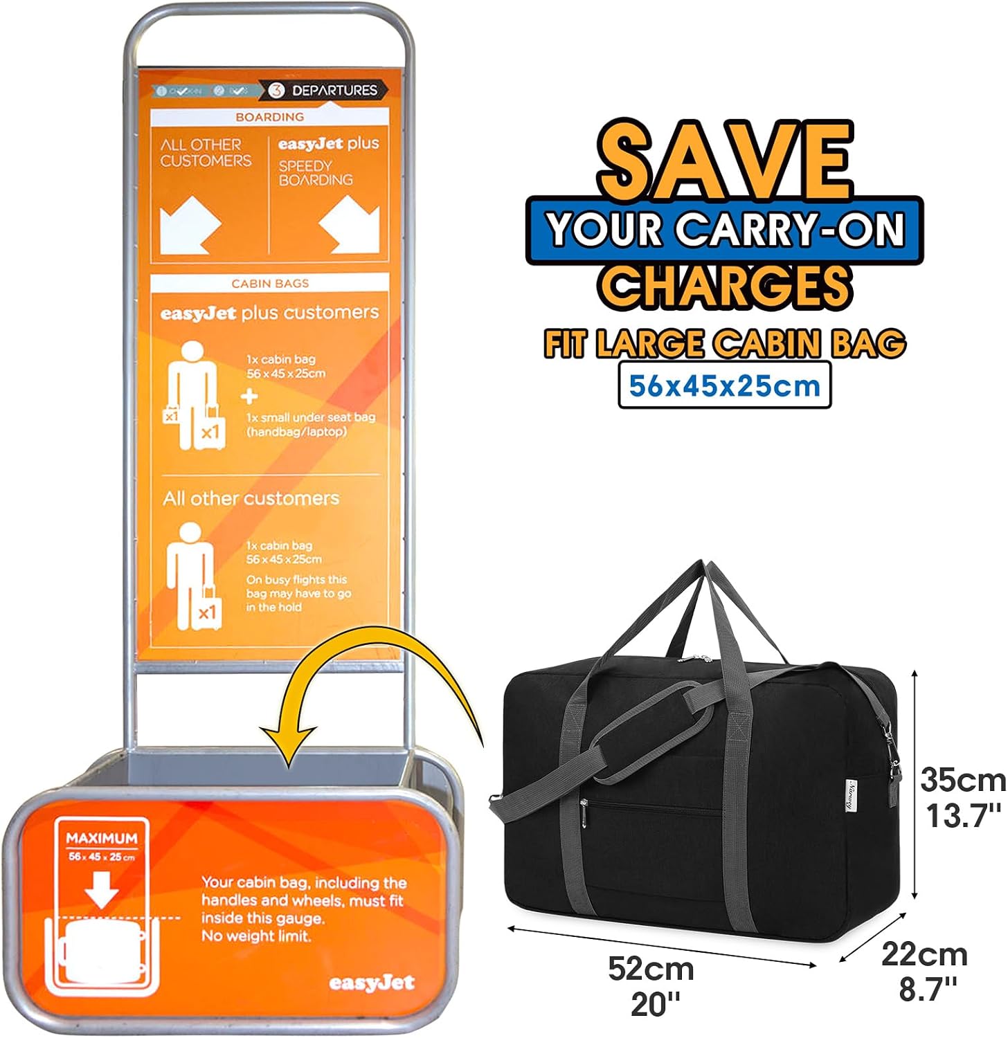 Detalle 2 de Narwey Large Cabin Bag 40L holdall