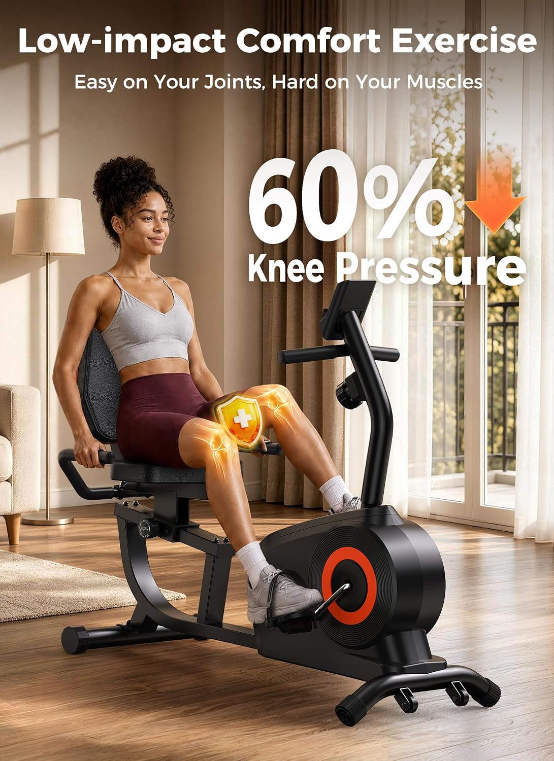 Detalle de YOSUDA Recumbent Exercise Bike, Magnetic, 16-Level Resistance, 350 lb Capacity