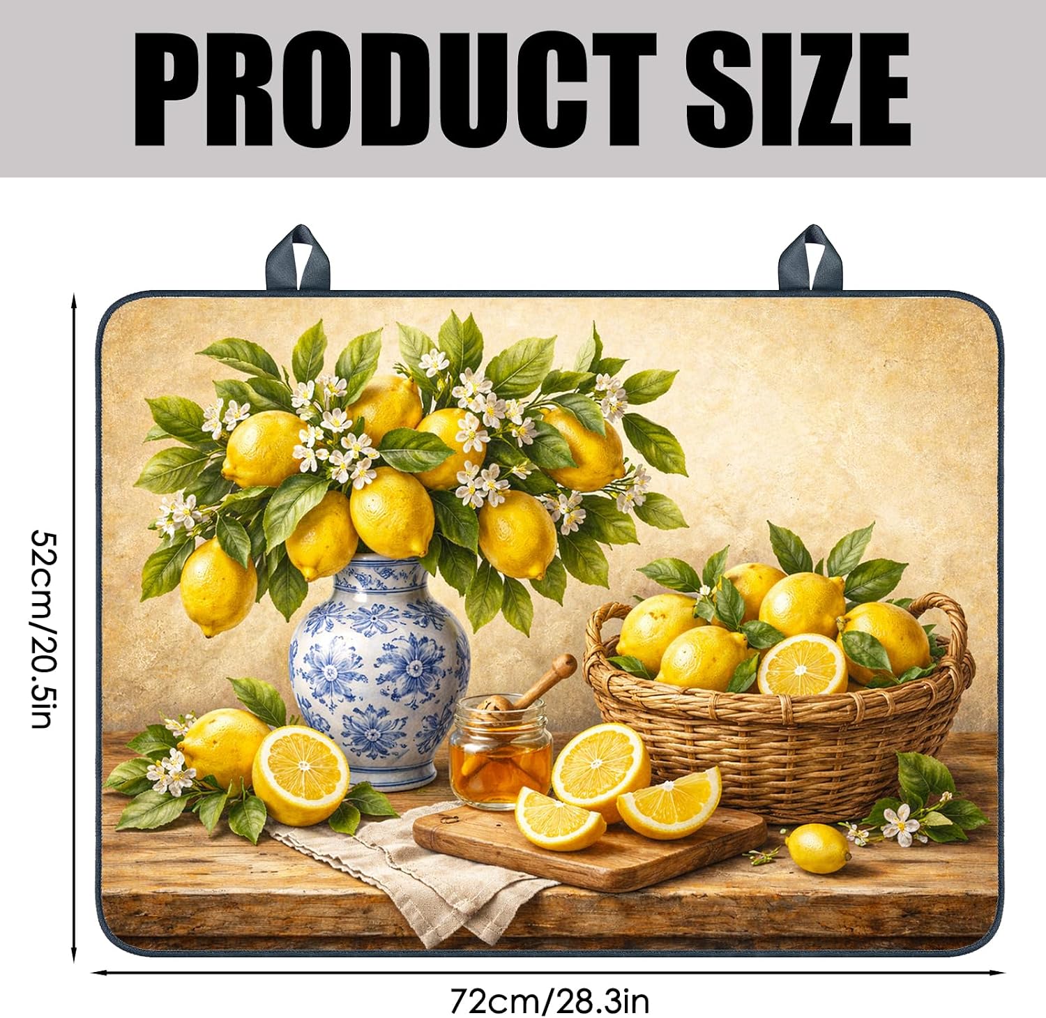 Detalle 2 de SEADER Lemon Stove Top Cover, 28.35 x 20.47-Inch Polyester Blend