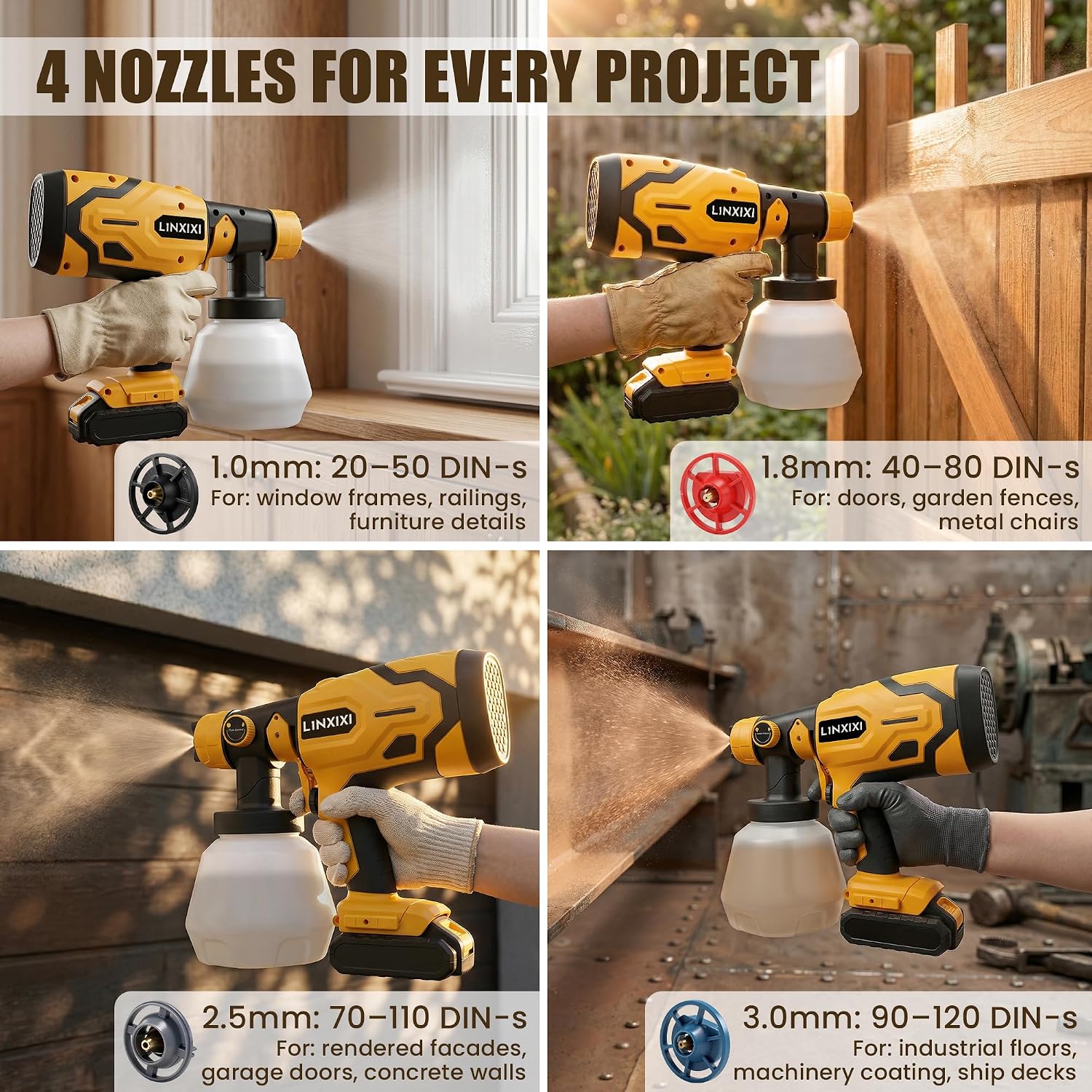 Detalle de L1NXIXI Cordless Paint Sprayer for Dewalt 18V Battery – Tool Only