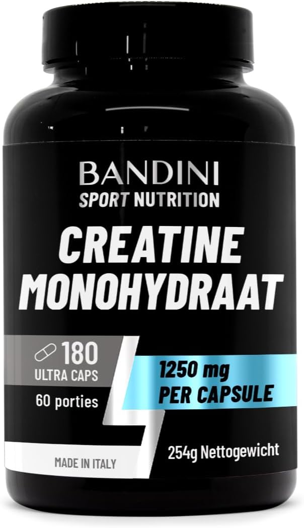 Detalle de BANDINI Creatine capsules, 3.000 mg creatine monohydraat per portie, vegan