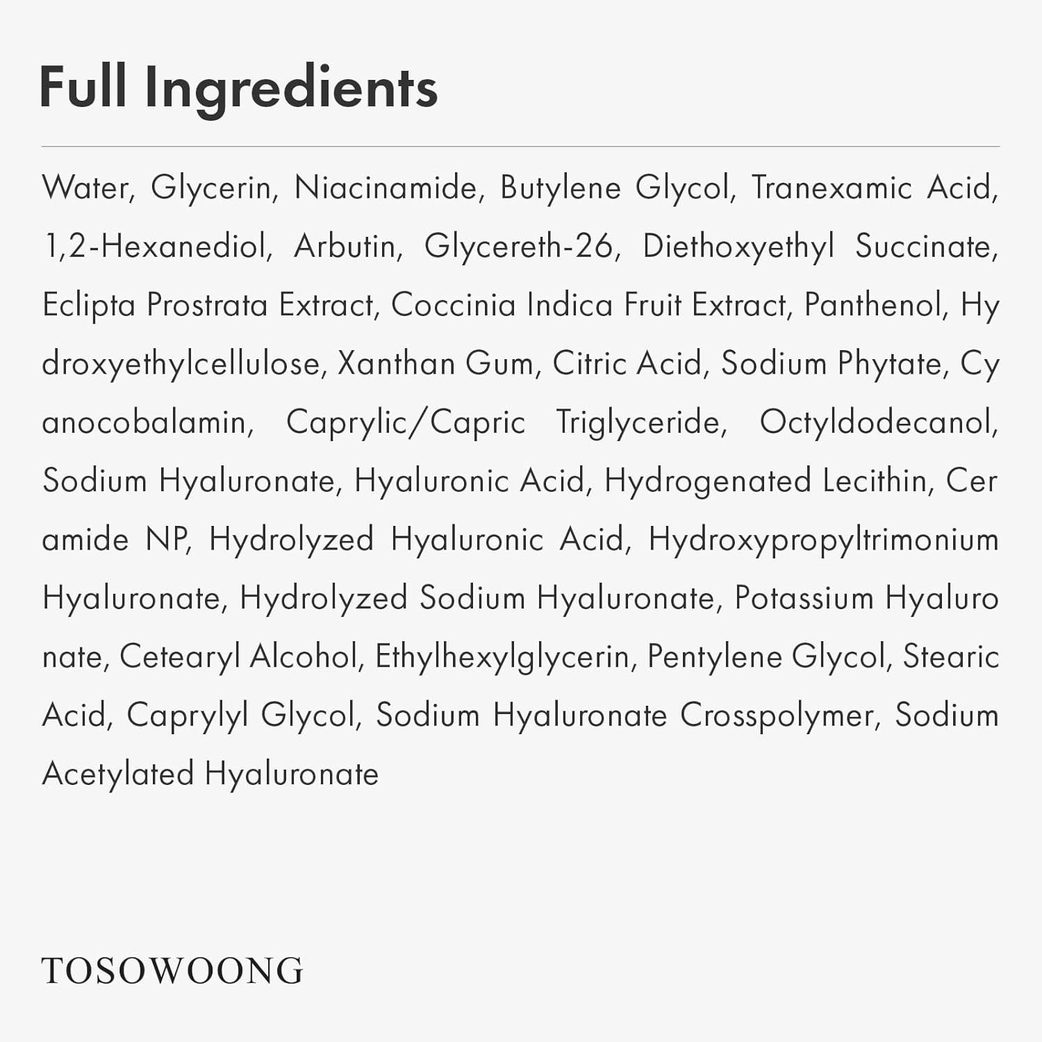 Detalle 2 de TOSOWOONG Siero Viso con Niacinamide 10%, TXA 4% e Arbutina – Texture fresca, effetto uniforme