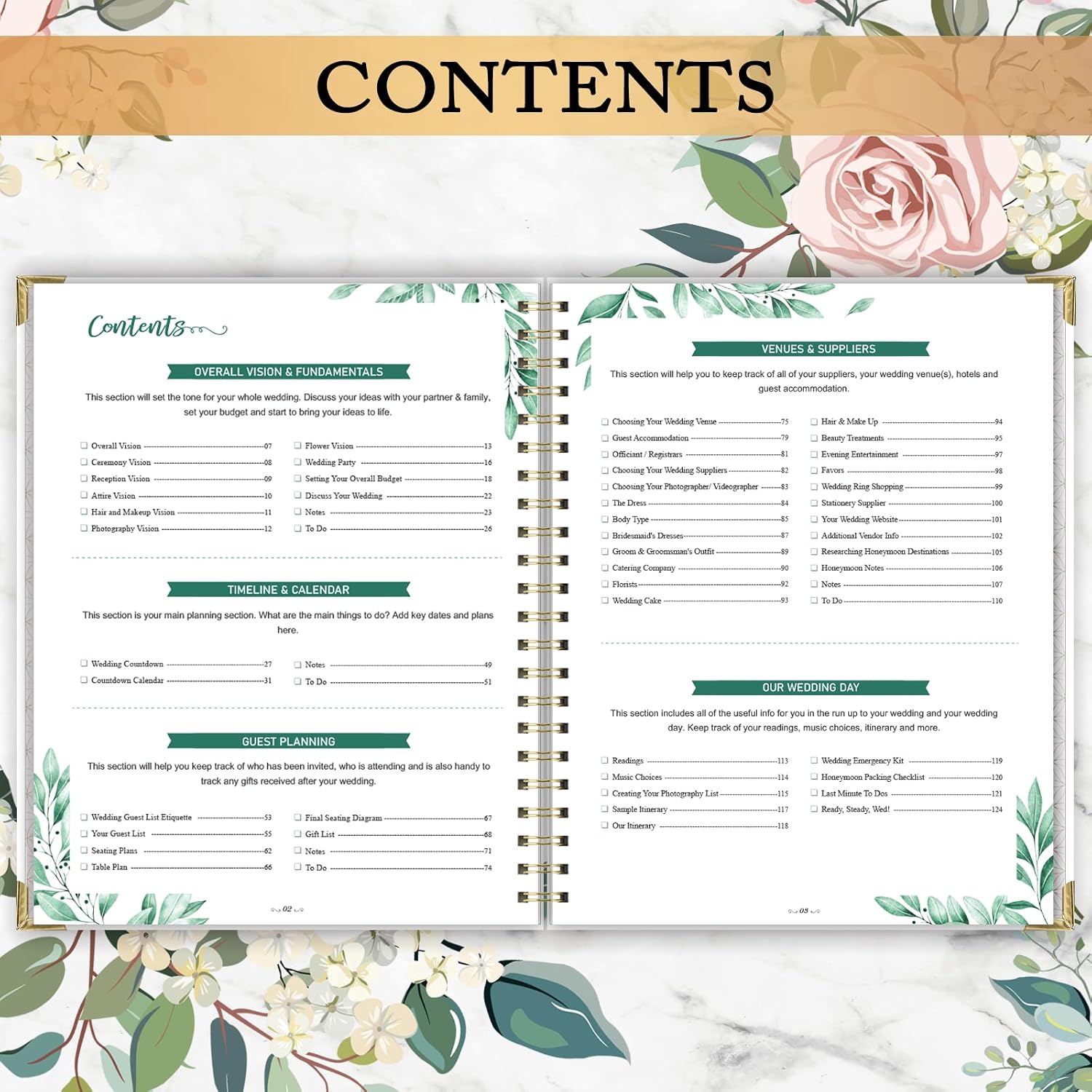 Detalle de Wedding Planner Book 9" x 11.9" Hardcover
