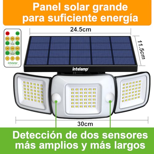 Detalle 2 de intelamp Foco solar exterior con sensor 1200LM