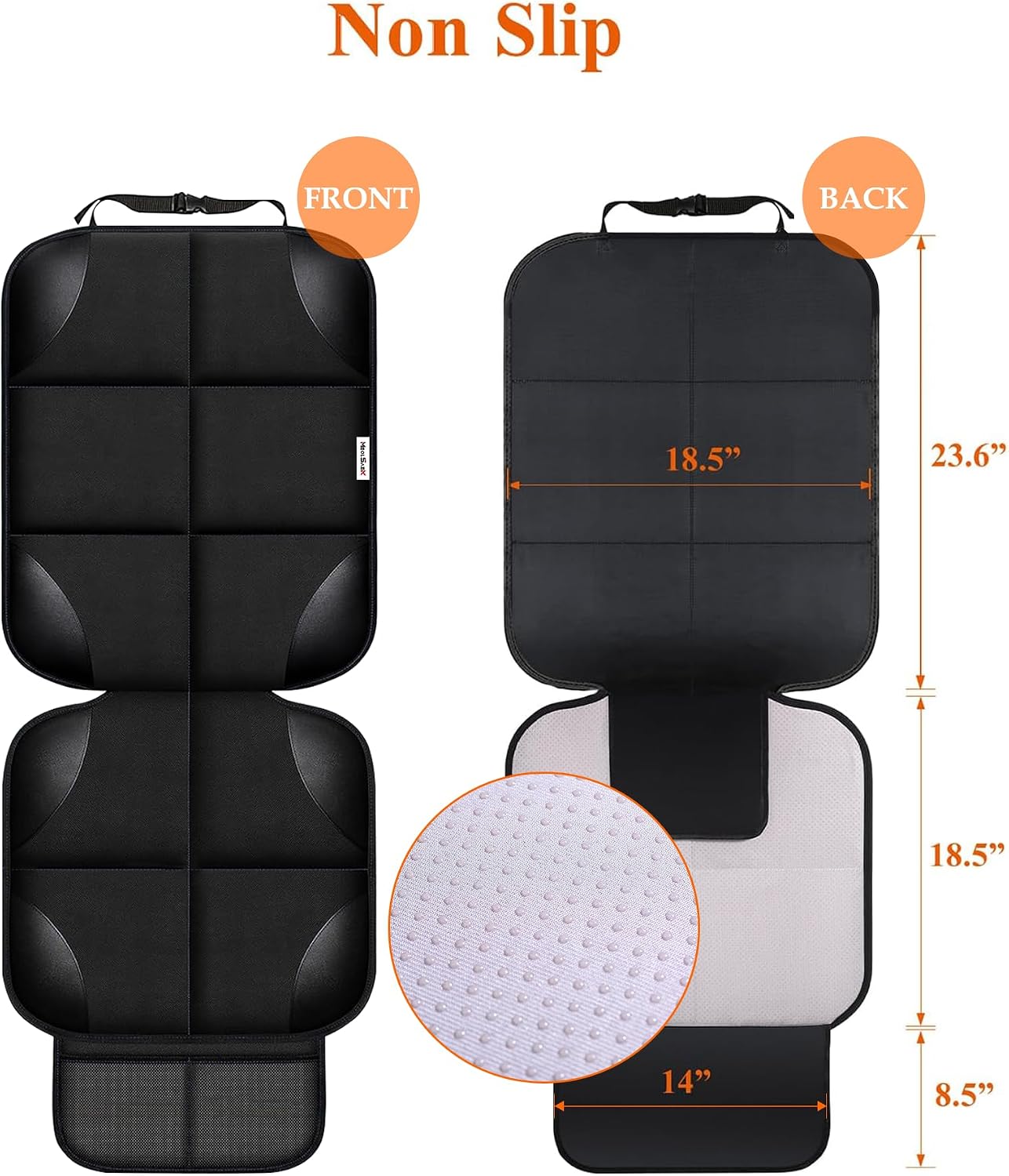 Detalle 2 de Meolsaek Car Seat Protector for Child Car Seat: Durable 600D Waterproof Cover with Thick Padding and Non-Slip Backing