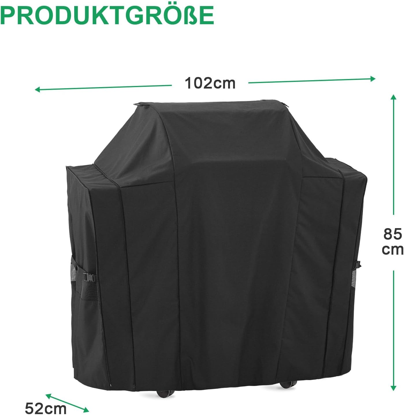 Detalle 2 de WELL GRILL Abdeckhaube für Rösle Videro G3/G3-S – 600D Wetterschutzabdeckung für Gasgrill (Schwarz)