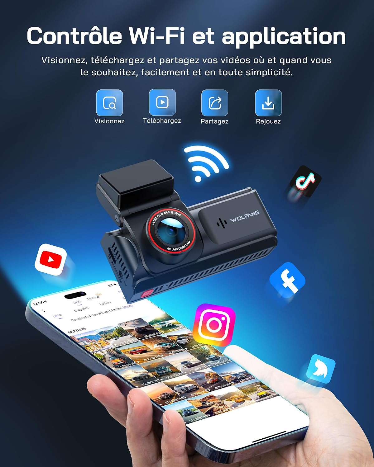 Detalle 2 de WOLFANG WD05 Dashcam 4K