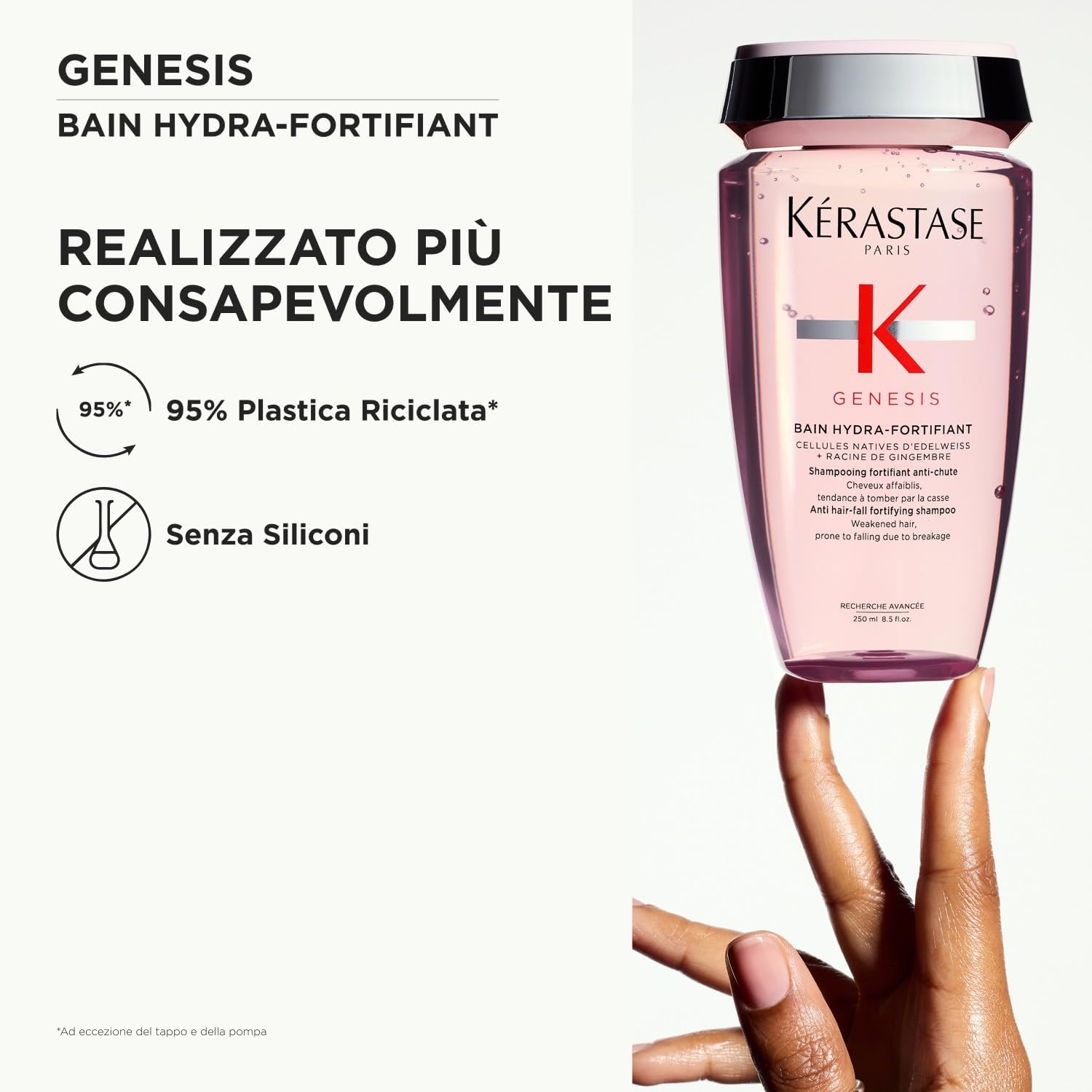 Detalle de Kérastase Genesis Bain Hydra-Fortifiant: shampoo professionale fortificante per capelli fragili