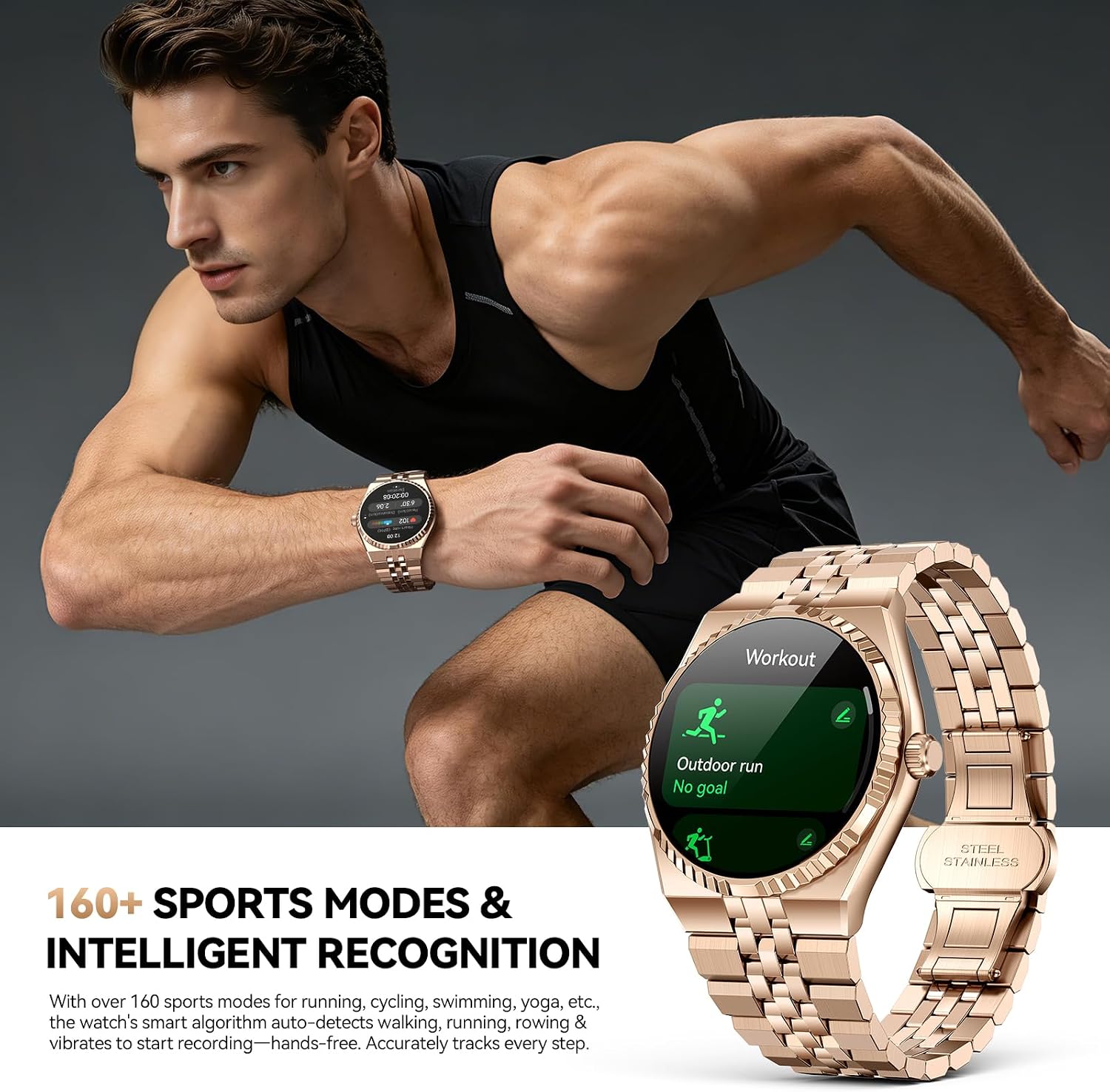 Thumbnail 5 de 2026 Business Smart Watch: 1.32" AMOLED, 160+ Sports, Bluetooth 5.4 Calls, Stainless Steel Straps