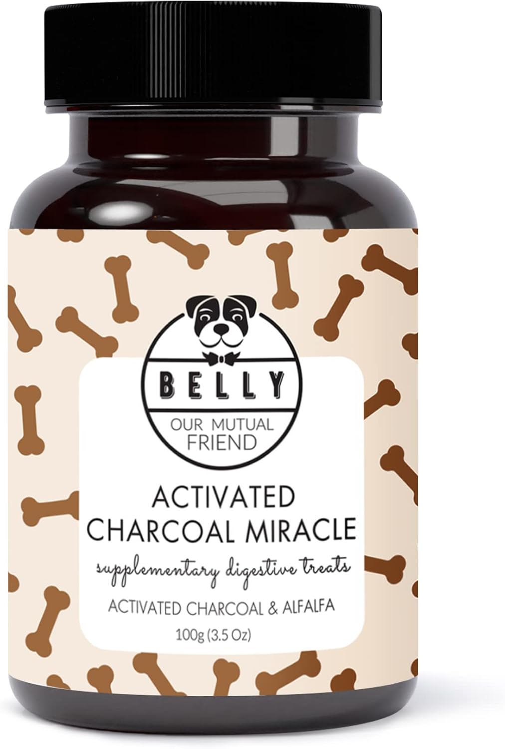 Detalle de Belly Natürliche Kohletabletten für Hunde – Aktivkohle mit Antioxidantien, Vitaminen und Mineralien (vegan, 100 g)