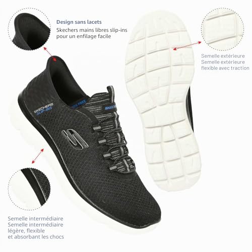 Thumbnail 4 de Skechers Homme Summits High Range Slip-In ENTRAINEUSE – Black Mesh/Wht Trim (42 EU)