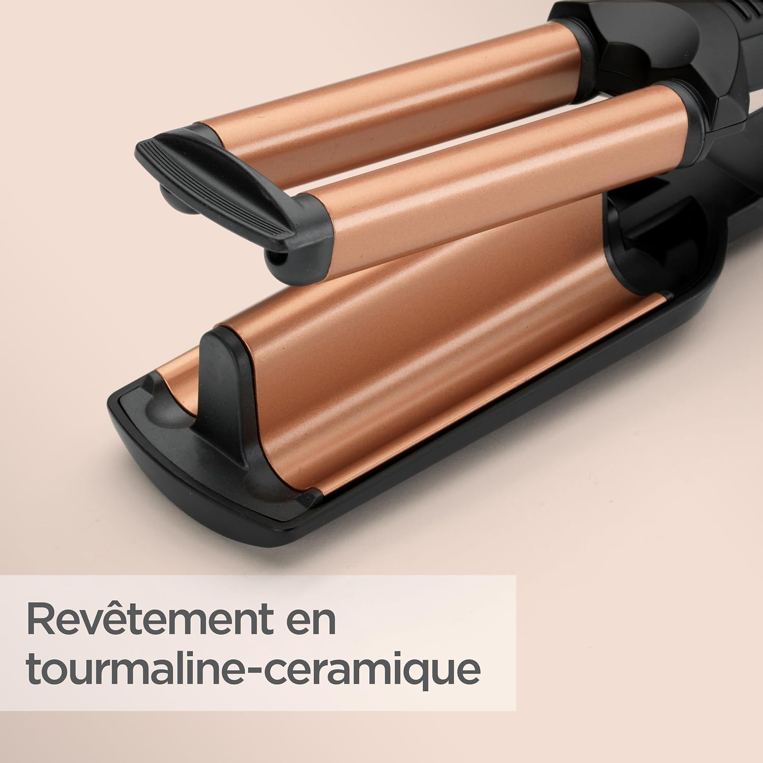 Detalle 2 de BaByliss Deep Waves W2447E – Cylindre à revêtement céramique, 3 températures 160–200°C et ondes sans frisottis