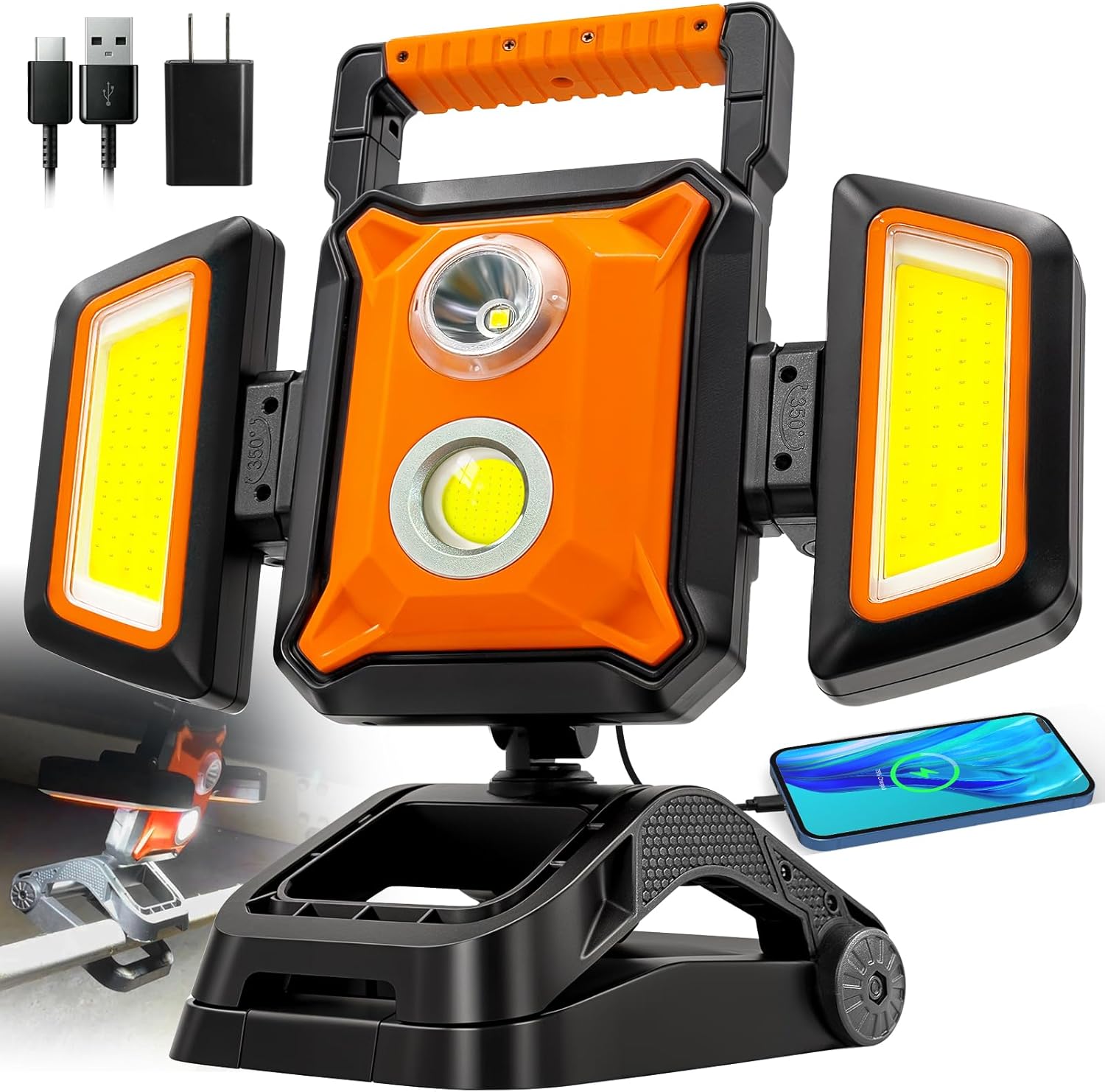 Detalle de 4000LM rechargeable work light with clamp