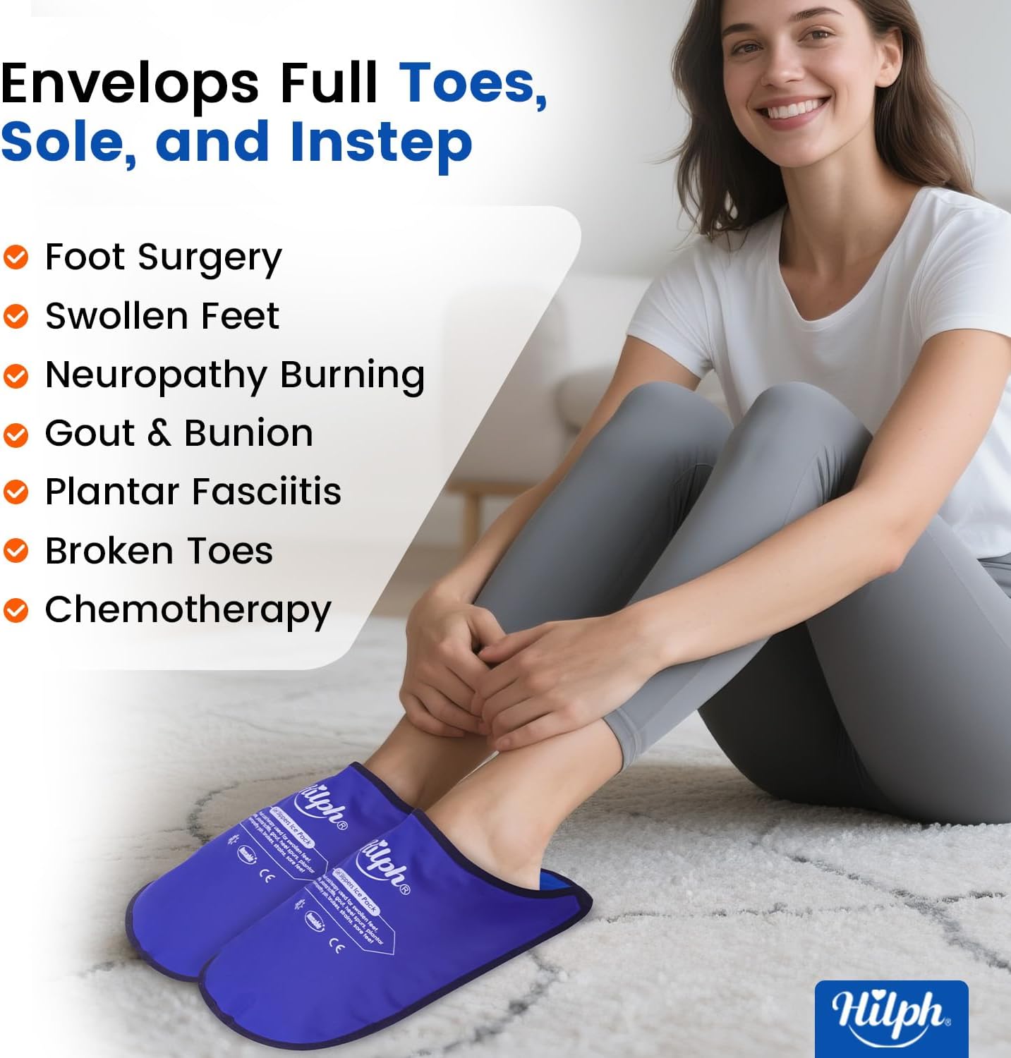 Detalle de Hilph Foot Ice Pack Slippers 2 pack