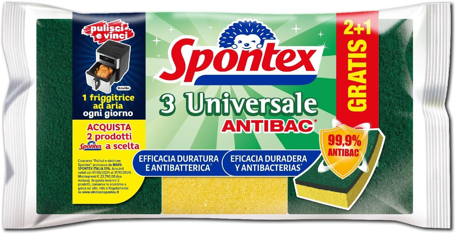 Detalle de Spontex Universal-schonend, antibakteriell, 2 + 1 – ścierne zmywaki poliuretanowe