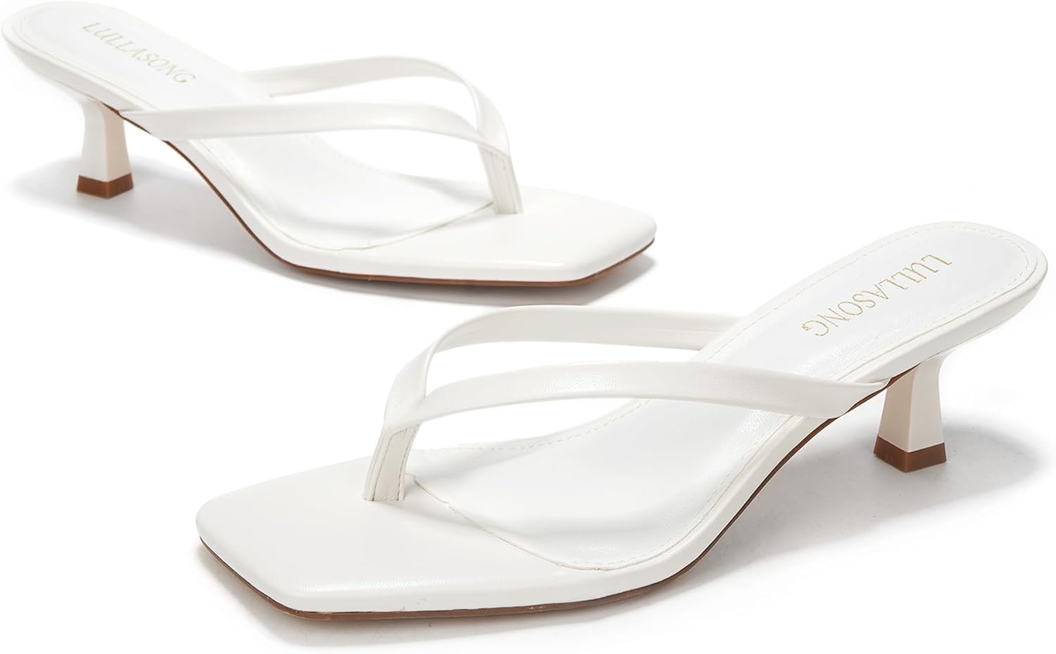 Thumbnail 3 de LULLASONG Women's Kitten Heels Sandals: Square Open-Toe, 1.8–2 Inch Heel