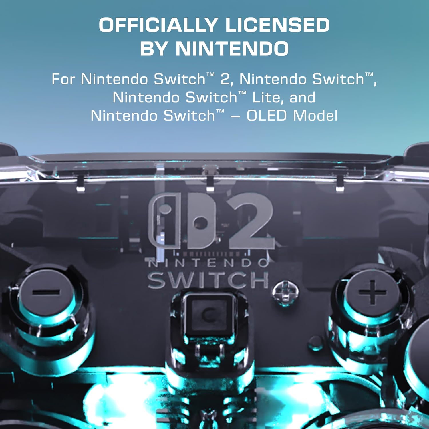 Detalle de Turtle Beach Afterglow Transparent Kabelloser RGB-Gaming-Controller (offiziell für Nintendo Switch 2) mit TMR-Thumbsticks