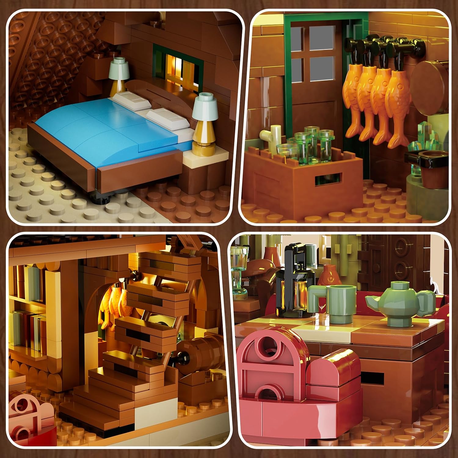Thumbnail 3 de INSOON Wood Cabin Building Set with Light