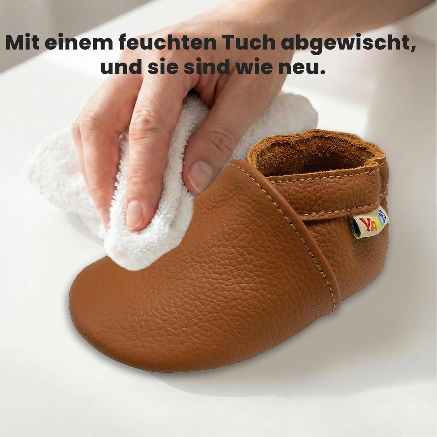 Thumbnail 5 de YALION Baby Weicher Leder Lauflernschuhe – Krabbelschuhe aus Leder für Babys