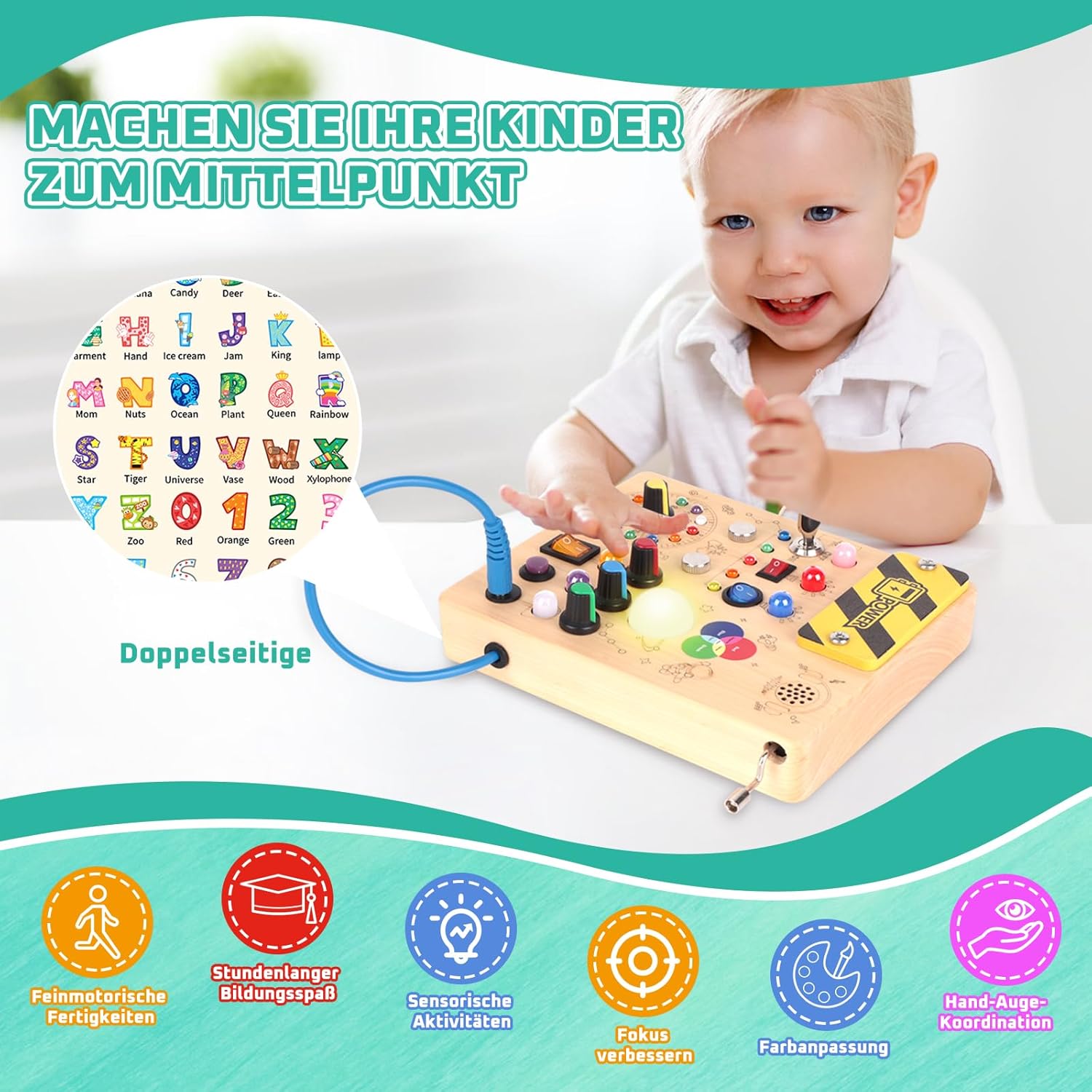 Thumbnail 4 de Konijiwa Montessori Busy Board Lernspielzeug