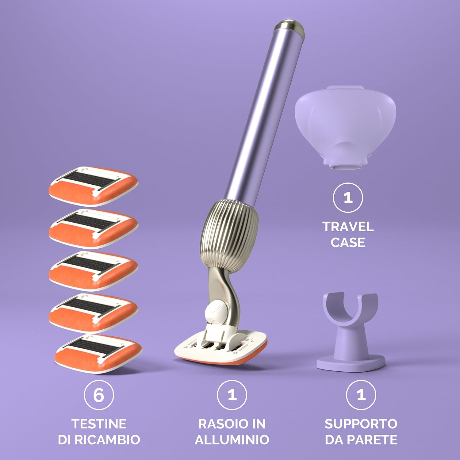 Thumbnail 1 de Fler The Razor Shave Set: rasoio con testine intercambiabili, supporto, 6 lamette e custodia – design vintage, funzione moderna