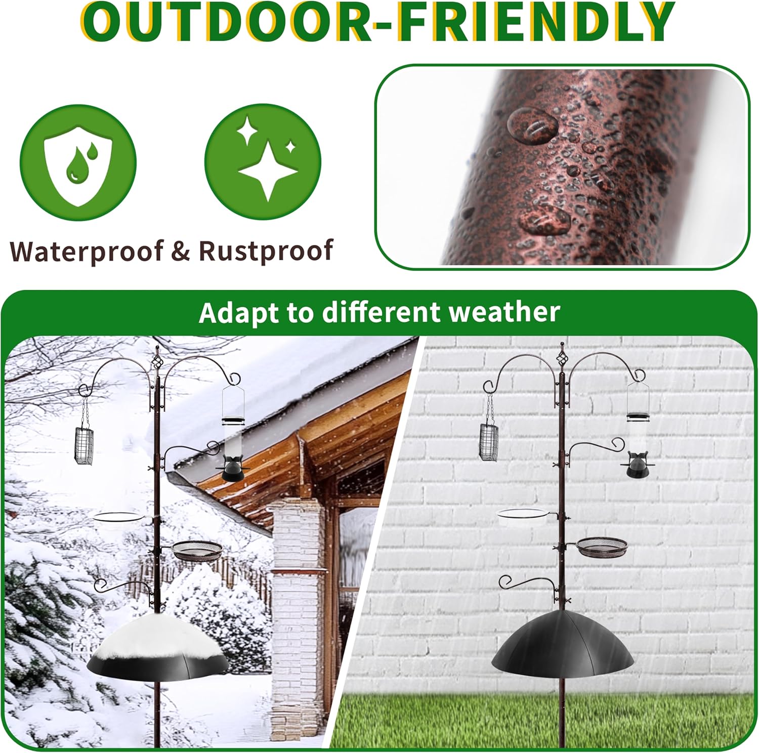 Thumbnail 2 de Heavy Duty Bird Feeding Station Kit, 230cm Antique Bronze - Squirrel Baffle, Rat Proof, Multi-Feeder System