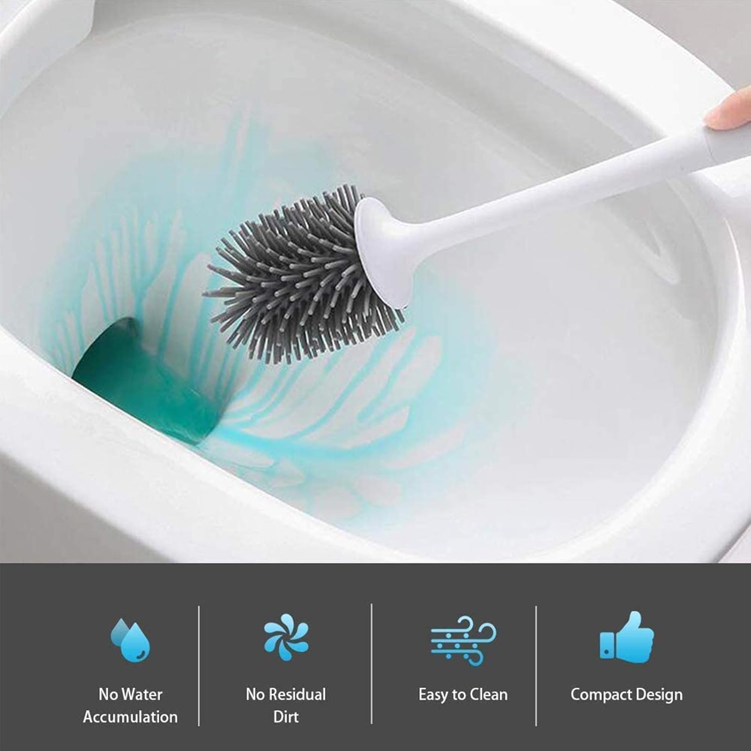 Thumbnail 4 de MEKEET Silicone Toilet Brush with Holder 🚽