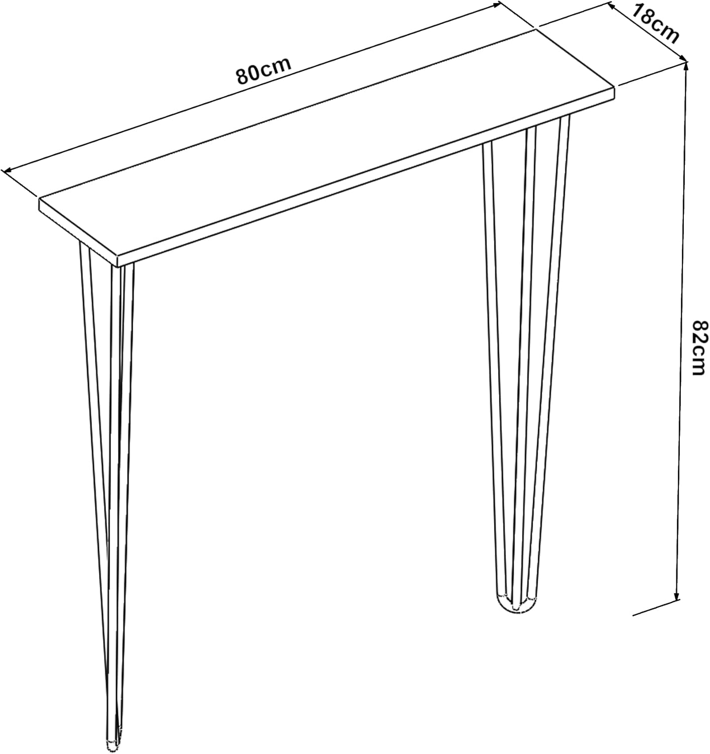 Thumbnail 1 de [en.casa] Étagère moderne à pieds épingle (82 x 80 x 18 cm) noire pour table d’appoint et rangement