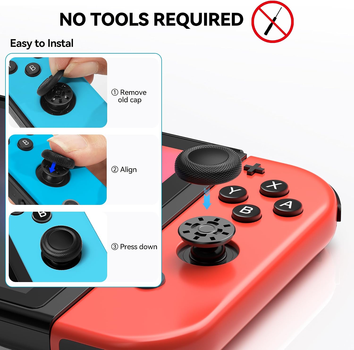 Thumbnail 4 de NEWDERY Replacement Joystick Thumb Grips 10pcs