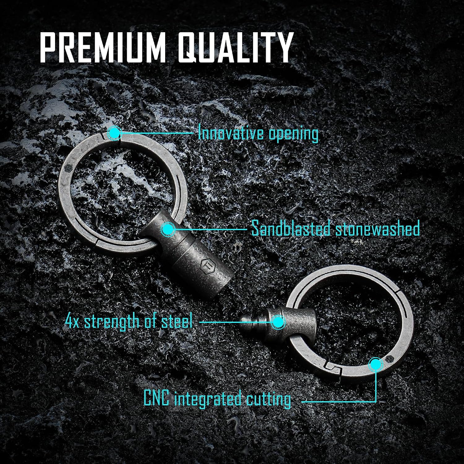 Detalle de KeyUnity key ring connector 360° swivel