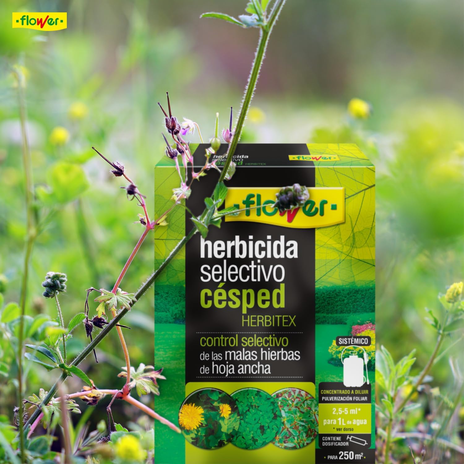 Detalle 2 de Flower Herbitex 25 ml herbicida selectivo para césped