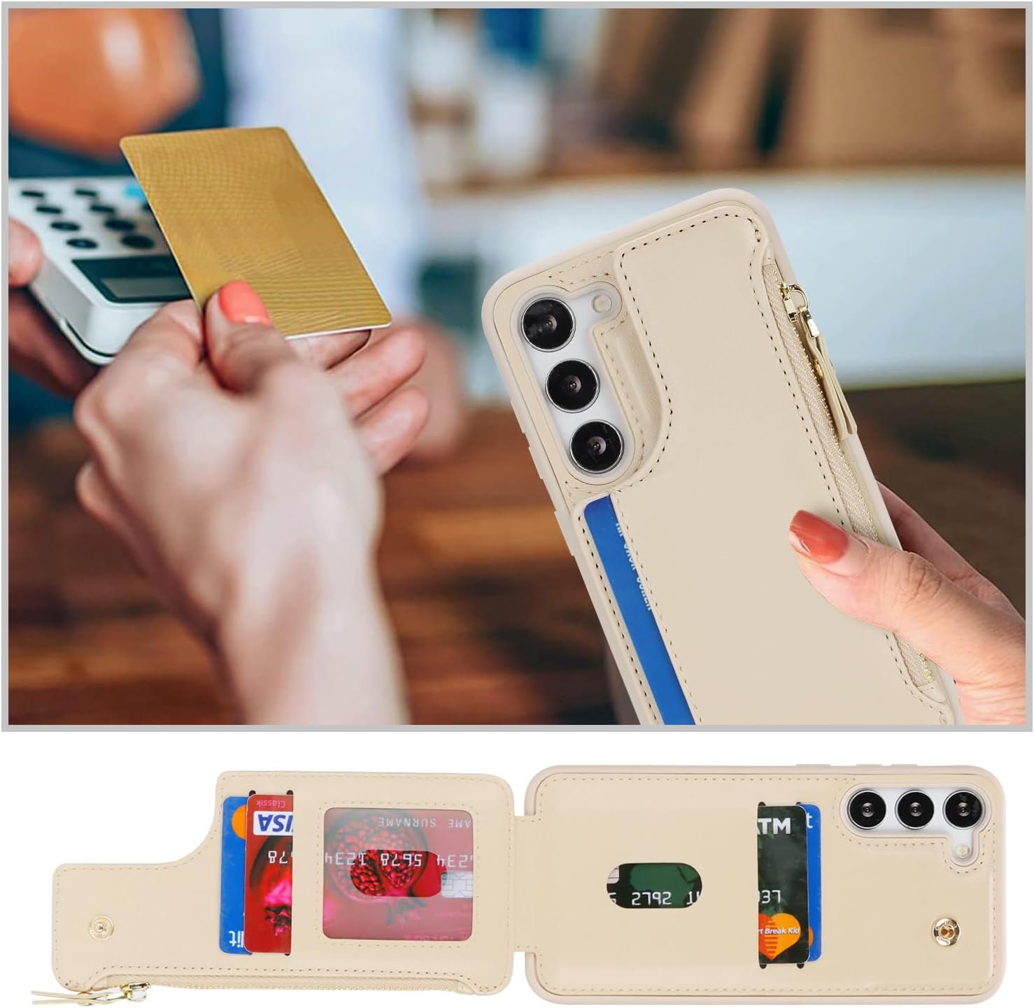Detalle 2 de Cavor Galaxy S23 Plus wallet case, PU leather