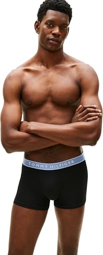 Thumbnail 6 de Tommy Hilfiger Calzoncillos bóxer Pack de 3 para hombre Trunks de algodón elástico, XL (Negro BRK BLU/Trra Rd/Arm Grn)