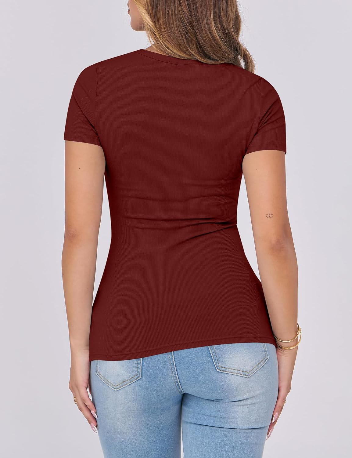 Thumbnail 3 de DUOEASE Damen Slim-Fit T-Shirt mit Rundhalsausschnitt – Kurzarm für Sommer-Outfits