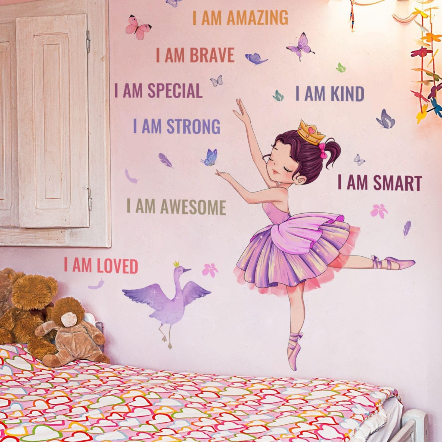 Thumbnail 3 de OOTSR Ballet Girls Wall Decals: Inspirational Princess Theme for Kids' Rooms