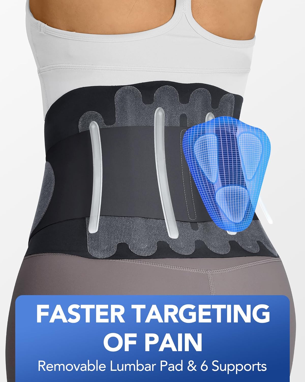 Detalle 2 de Fitomo Back Support Belt with 3D Lumbar Pad