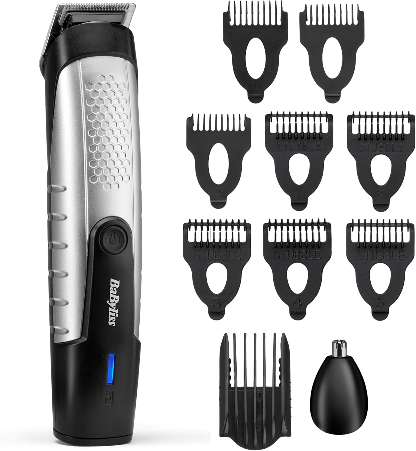 Detalle de BaByliss Lithium Power Beard Trimmer — Cordless Grooming Kit (T812U) with Stainless Steel Blades