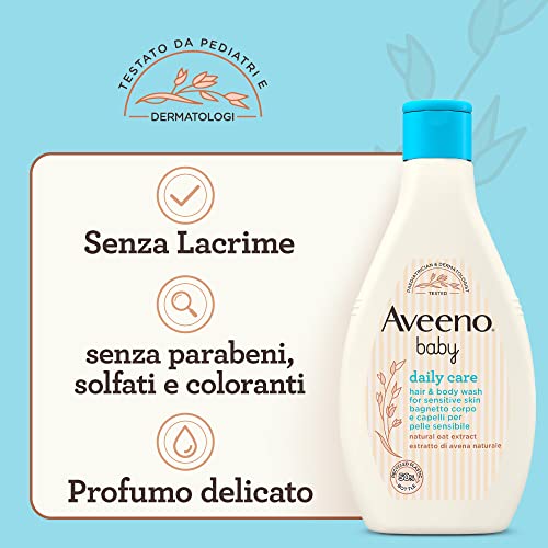 Detalle de Aveeno Baby Daily Care Bagnoschiuma bambini per pelli sensibili, 250 ml