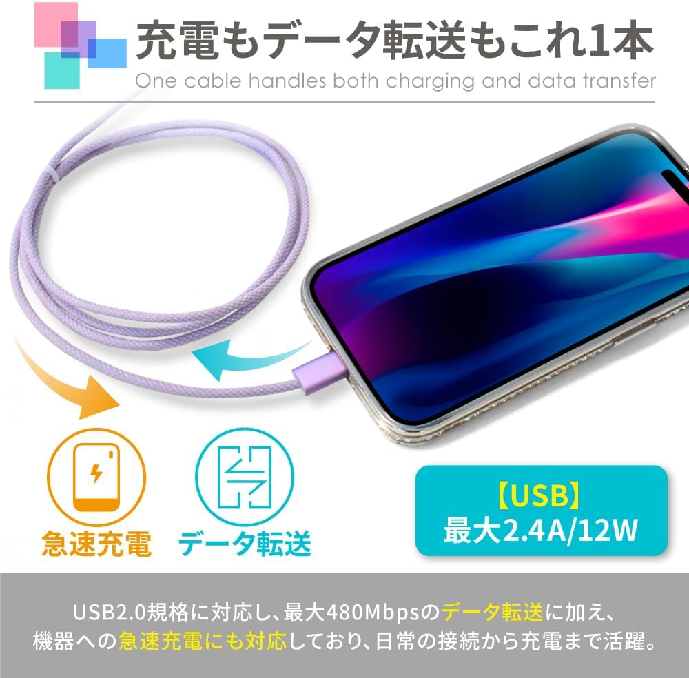 Detalle de shizukawill ACCEUSB1010YE USB Type-A to Type-Cケーブル 1.0m イエロー