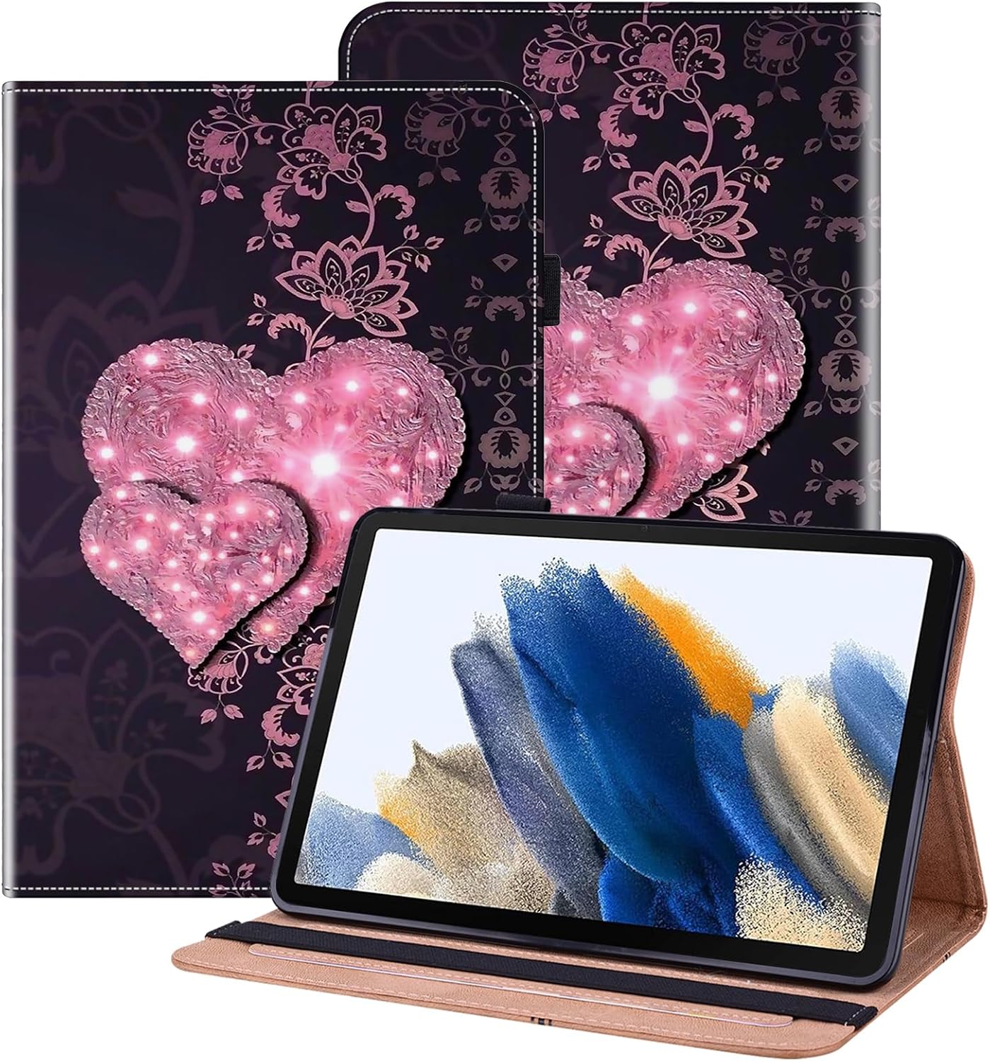 Detalle de BOLELAW Leder-Hülle für Samsung Galaxy Tab A7 10.4 Zoll (2022/2020) – Stifthalter, Kartenfächer, Standfunktion