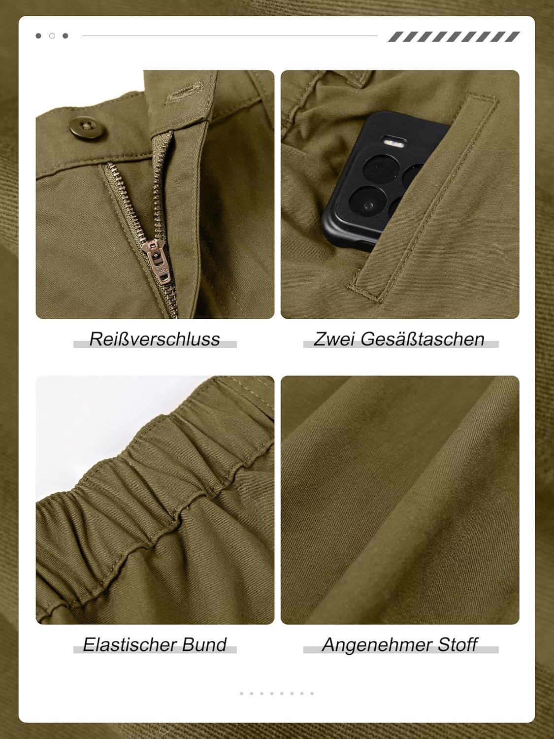 Thumbnail 4 de StylSense Kurze Hosen Herren Sommer – Leichte Bio-Baumwoll-Shorts mit Taschen