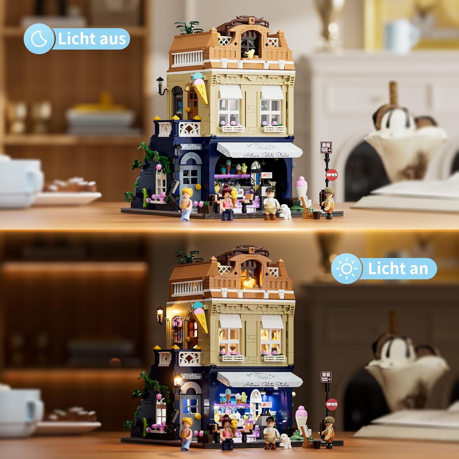 Thumbnail 3 de FUNWHOLE F9078 Eisdiele Klemmbausteine 10 LEDs 🍨