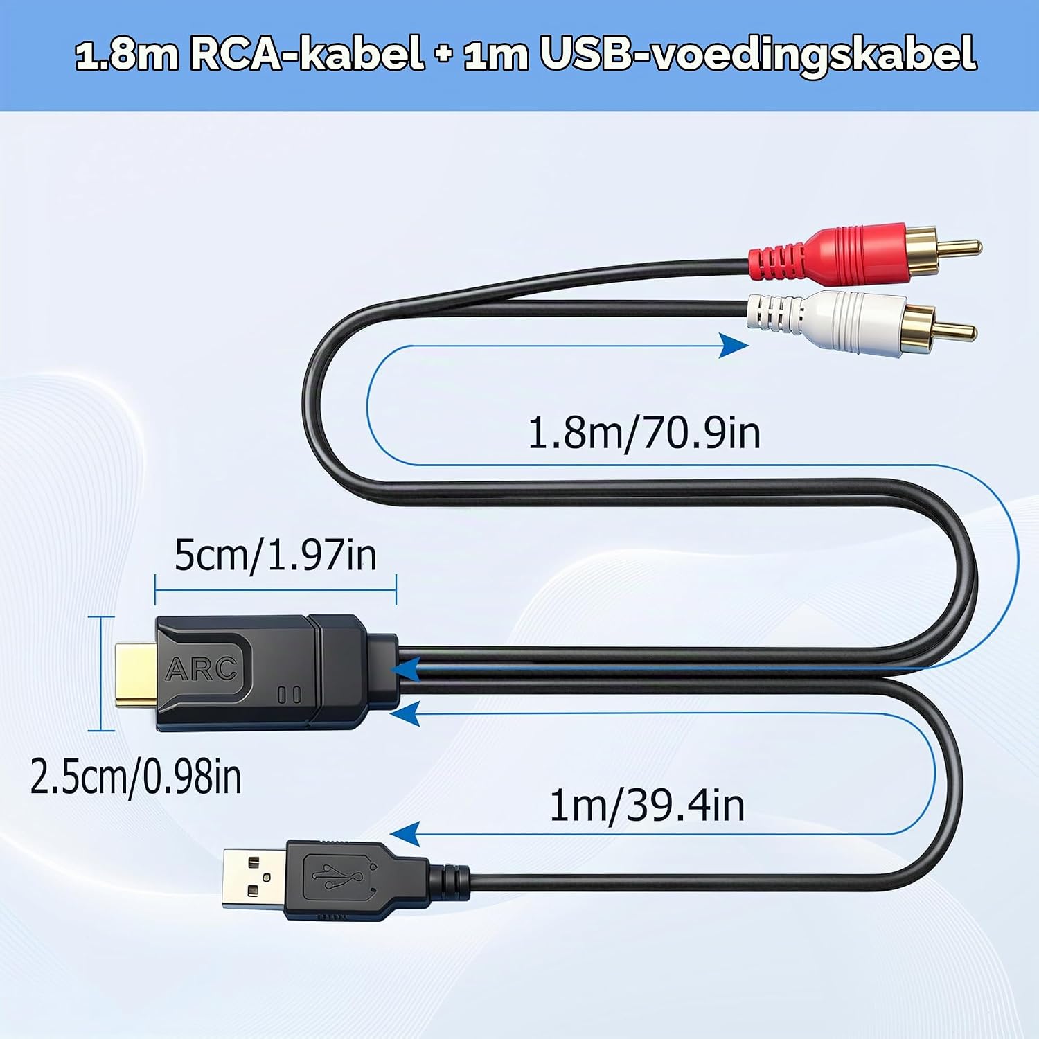 Detalle de SDKDZKG SDK-A807 HDMI eARC/ARC-naar-RCA-converter, 192 kHz en CEC